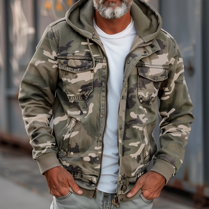 Comfy Familly Alfred - Camouflage Hooded Jacket Light Gray / S