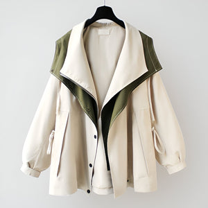 Comfy Family Aldora - Two-Tone Windbreaker Jacket Cream White / XS