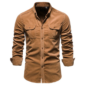 Comfy Family Andrews - Cotton Men's Shirt Brown / CN Size XXXL 88-95kg