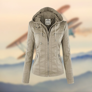 Comfy Family Aurela - Women's Leather Jacket Beige / XS