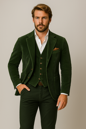 Comfy Family Benedict - Vintage Blazer & Waistcoat Forest Green / S