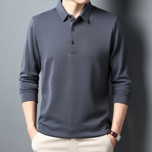 Comfy Family Camden - Buttoned Long Sleeve Polo Dark Grey / S