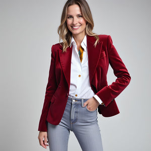 Comfy Family Chloe - Velvet Blazer Dark Red / S