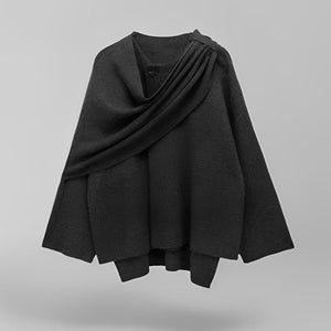 Comfy Family Clyra - Cozy Cape Coat Dark Grey / S