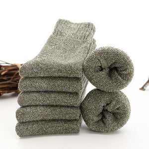 Comfy Family Comfy® Pack of 5 Wool Socks Khaki