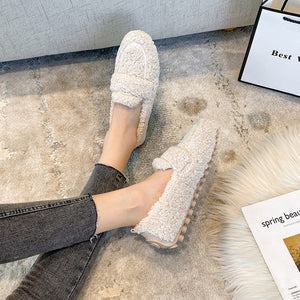 Comfy Family Comfy - Wool Fleece Loafers Beige / 33