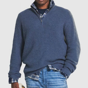 Comfy Family Finn - Essential Zip Collar Sweater Light Blue / S