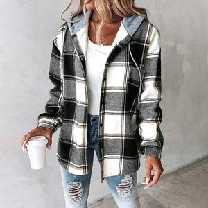 Comfy Family Kristal - Flannel Hooded Jacket Black / S