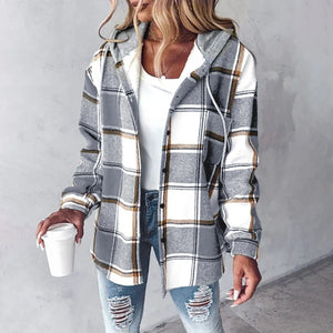 Comfy Family Kristal - Flannel Hooded Jacket Grey / S