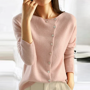 Comfy Family Lana™ - Cozy Buttoned Knit Light Pink / S