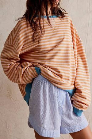 Comfy Family Layla - Striped Sweater Orange & Blue / S