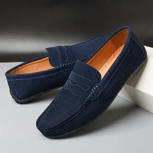 Comfy Family Le Dreux Suede Loafers Navy Blue / 5