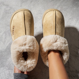 Comfy Family Luna - Fleece Suede Slippers Khaki / 36