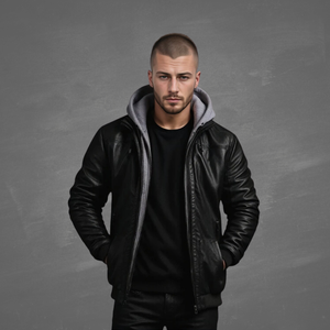 Comfy Family Marcus - Hooded Leather Jacket