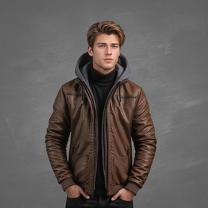 Comfy Family Marcus - Hooded Leather Jacket