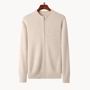 Comfy Family Mason - Wool Zip-Up Sweater Beige / XS