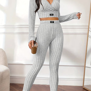 Comfy Family Ribbed Two-Piece Set grey / XS