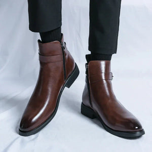 Comfy Family Sergio Genuine Leather Chelsea Boots