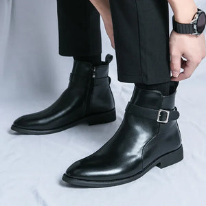 Comfy Family Sergio Genuine Leather Chelsea Boots