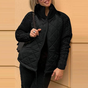 Comfy Family Sierra - Knit Sleeve Patchwork Jacket Black / S