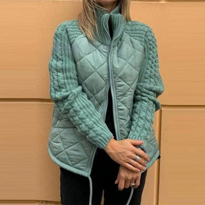 Comfy Family Sierra - Knit Sleeve Patchwork Jacket Mint Green / S