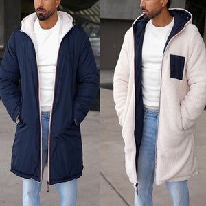 Comfy Family Sterling - Reversible Sherpa Coat White & Navy / S