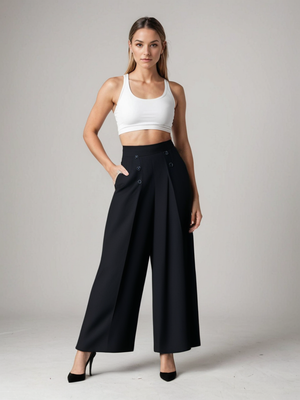 Comfy Family Velora - Pleated Wide-Leg Pants for Women