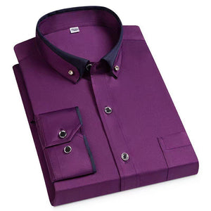 Comfy Family Wellington - The Refined Contrast Collar Shirt Purple / S