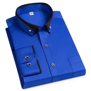 Comfy Family Wellington - The Refined Contrast Collar Shirt Royal Blue / S